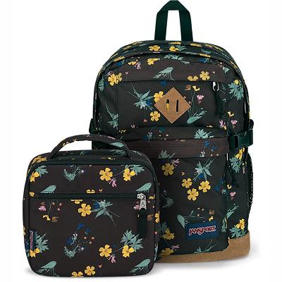 Brown JanSport DARK FLORA BUNDLE School Backpacks | MY_JS457