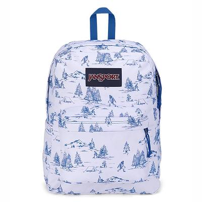 White / Blue JanSport SuperBreak® Plus School Backpacks | MY_JS442