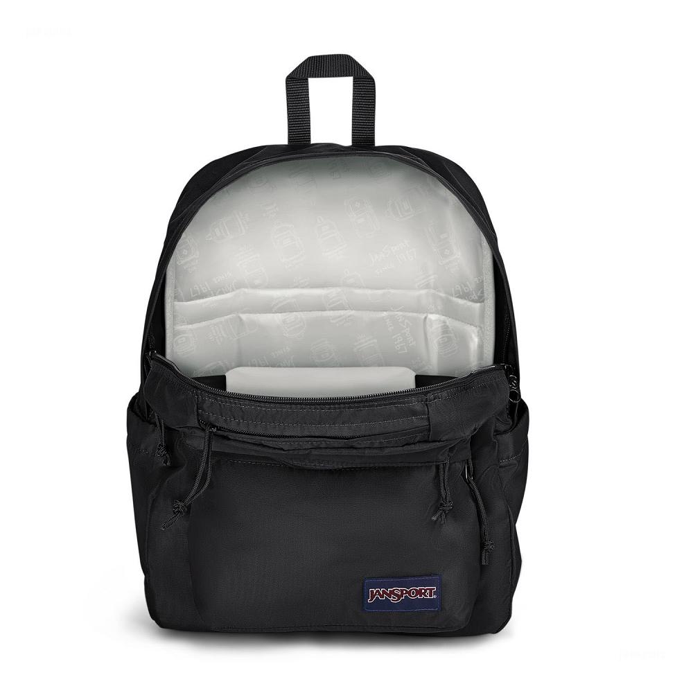 Black JanSport Double Break Laptop Backpacks | MY_JS207