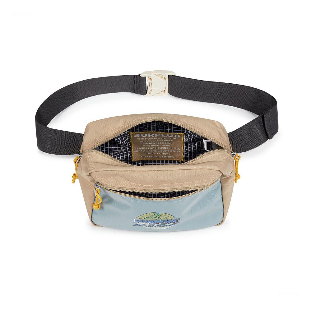 Brown / Blue JanSport SURPLUS WORLD TRAVELER Fanny Packs | MY_JS243