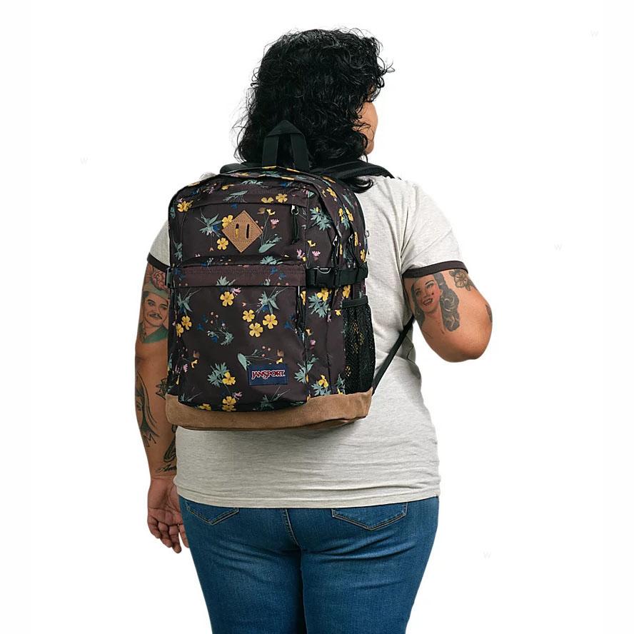 Brown JanSport DARK FLORA BUNDLE School Backpacks | MY_JS457