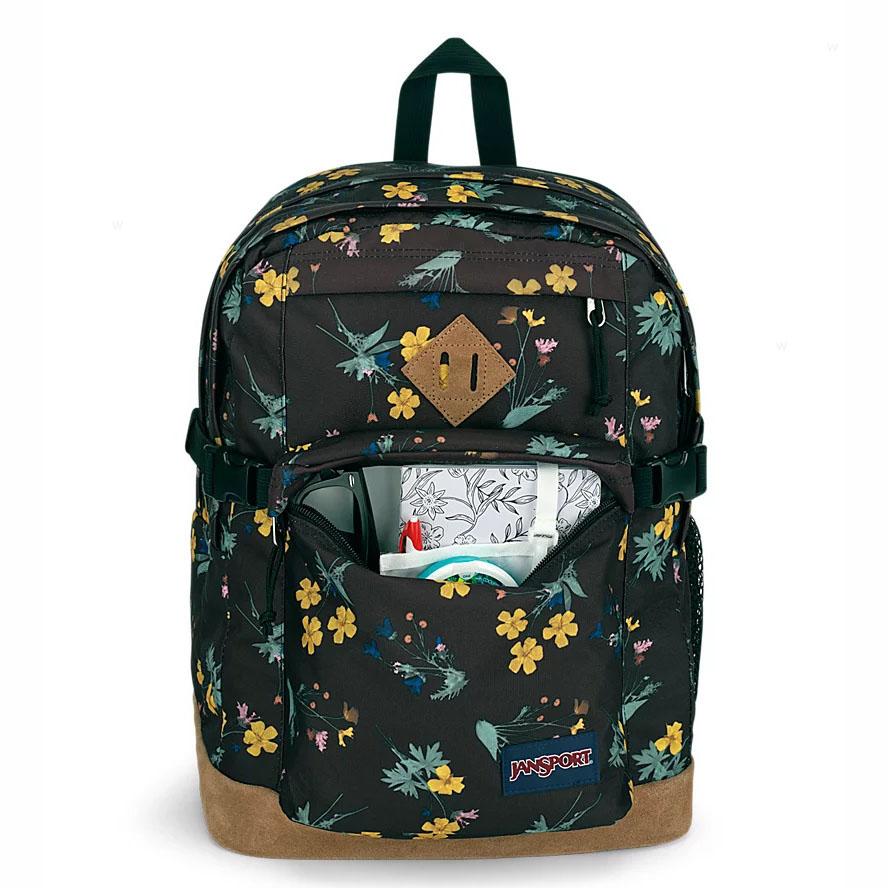 Brown JanSport DARK FLORA BUNDLE School Backpacks | MY_JS457