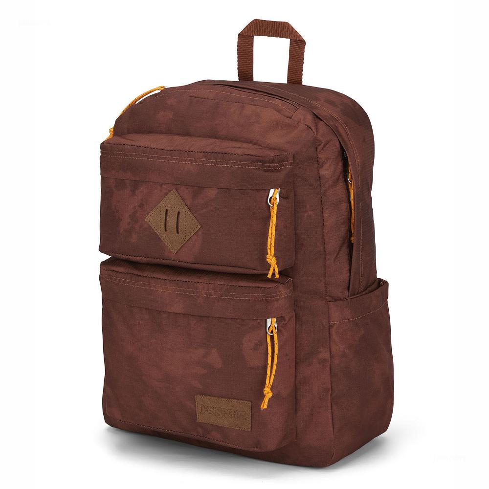 Brown JanSport Double Break Laptop Backpacks | MY_JS433