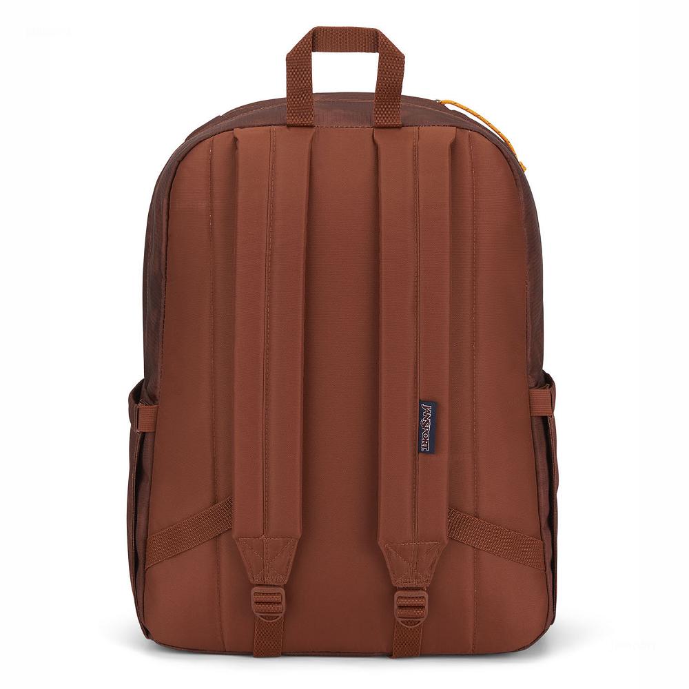 Brown JanSport Double Break Laptop Backpacks | MY_JS433