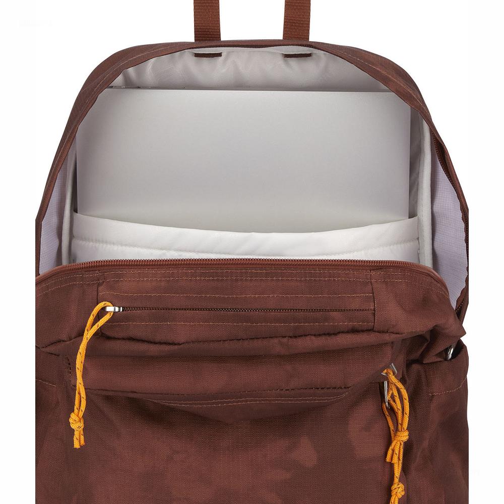 Brown JanSport Double Break Laptop Backpacks | MY_JS433