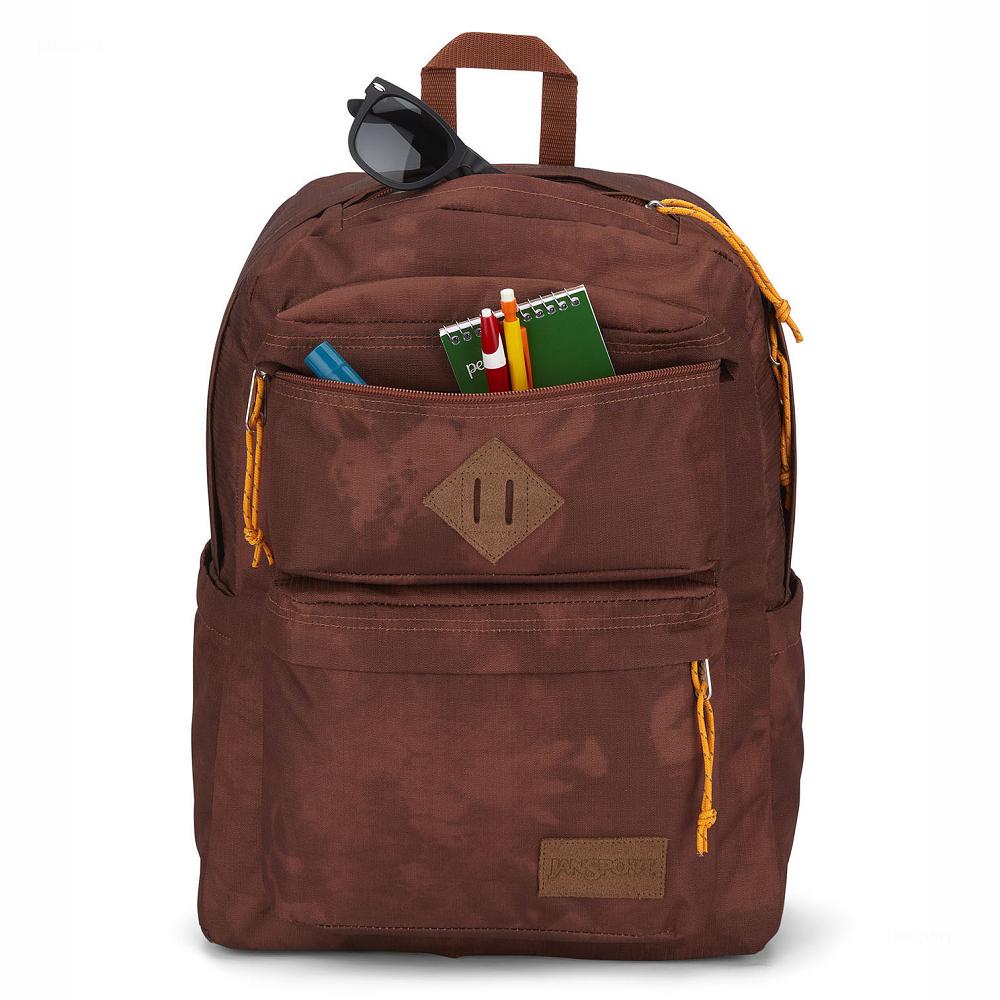 Brown JanSport Double Break Laptop Backpacks | MY_JS433