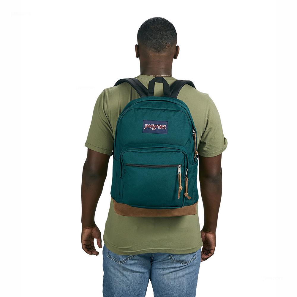 Deep Green JanSport Right Pack Laptop Backpacks | MY_JS0A11