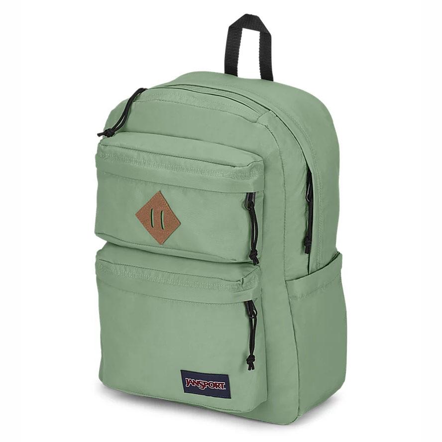 Green JanSport Double Break Laptop Backpacks | MY_JS534