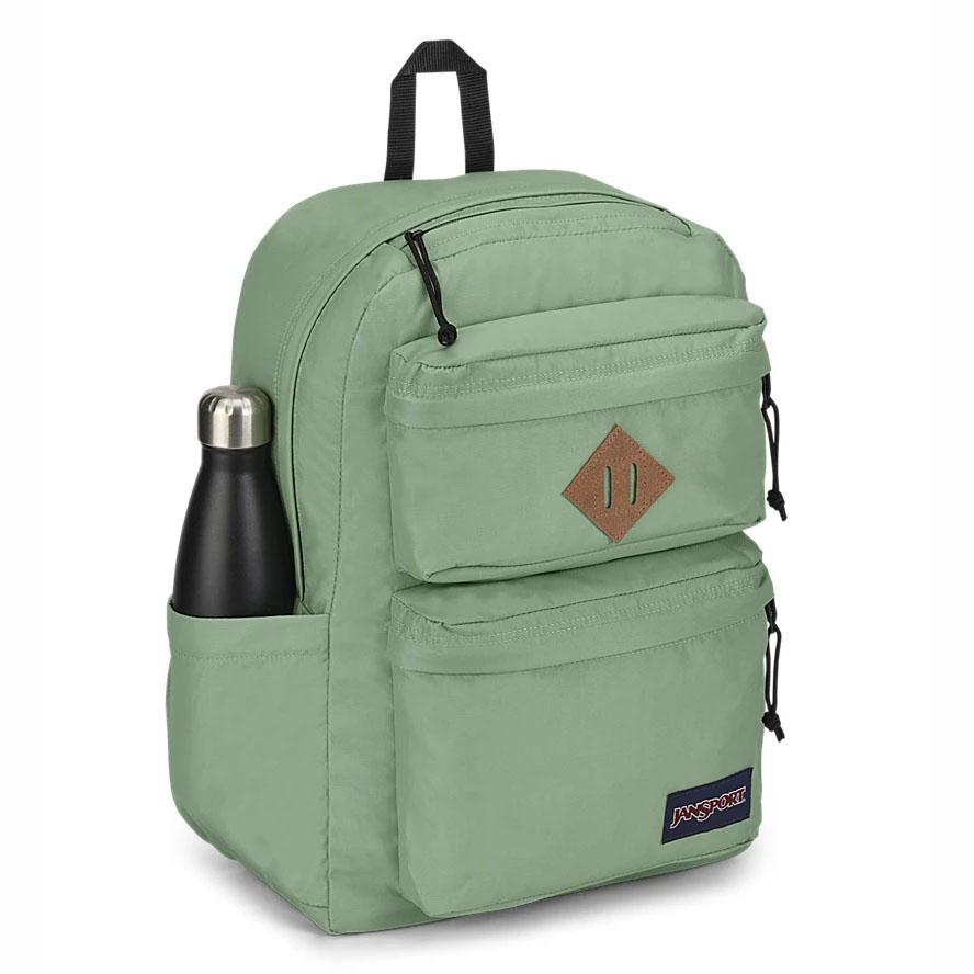 Green JanSport Double Break Laptop Backpacks | MY_JS534