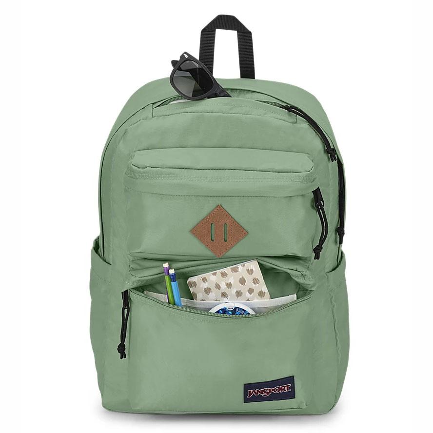 Green JanSport Double Break Laptop Backpacks | MY_JS534