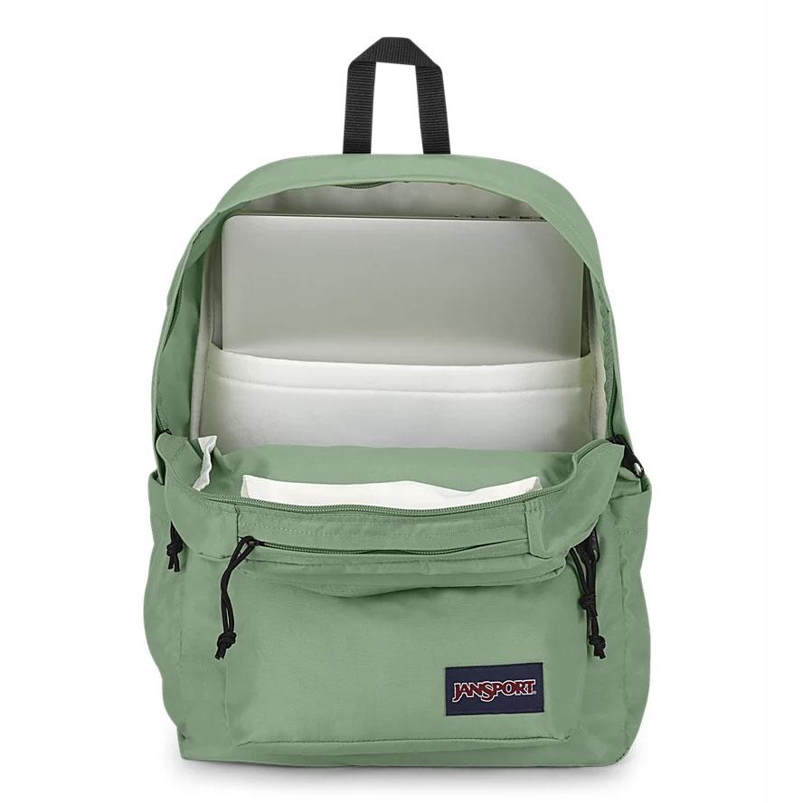 Green JanSport Double Break Laptop Backpacks | MY_JS534