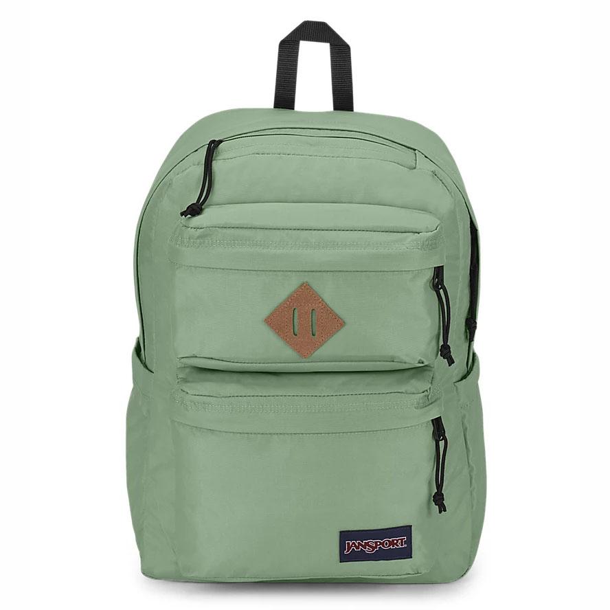 Green JanSport Double Break Laptop Backpacks | MY_JS534