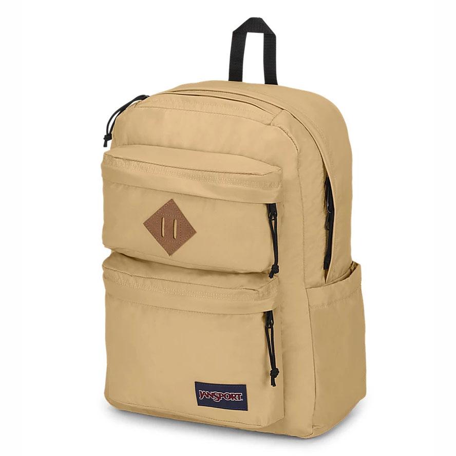 Khaki JanSport Double Break Laptop Backpacks | MY_JS027