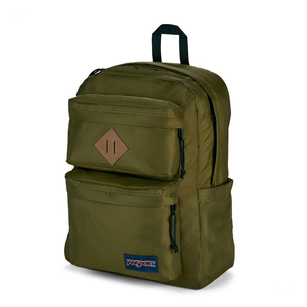 Olive JanSport Double Break Laptop Backpacks | MY_JS069