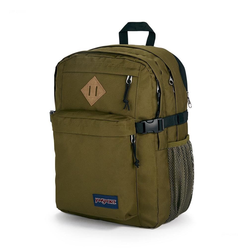 Olive JanSport Main Campus Laptop Backpacks | MY_JS020