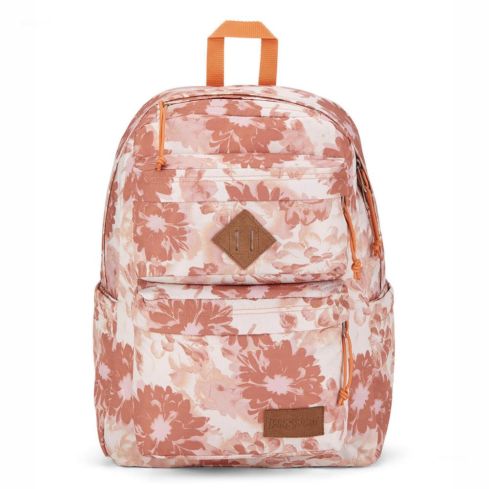 Orange JanSport Double Break Laptop Backpacks | MY_JS081