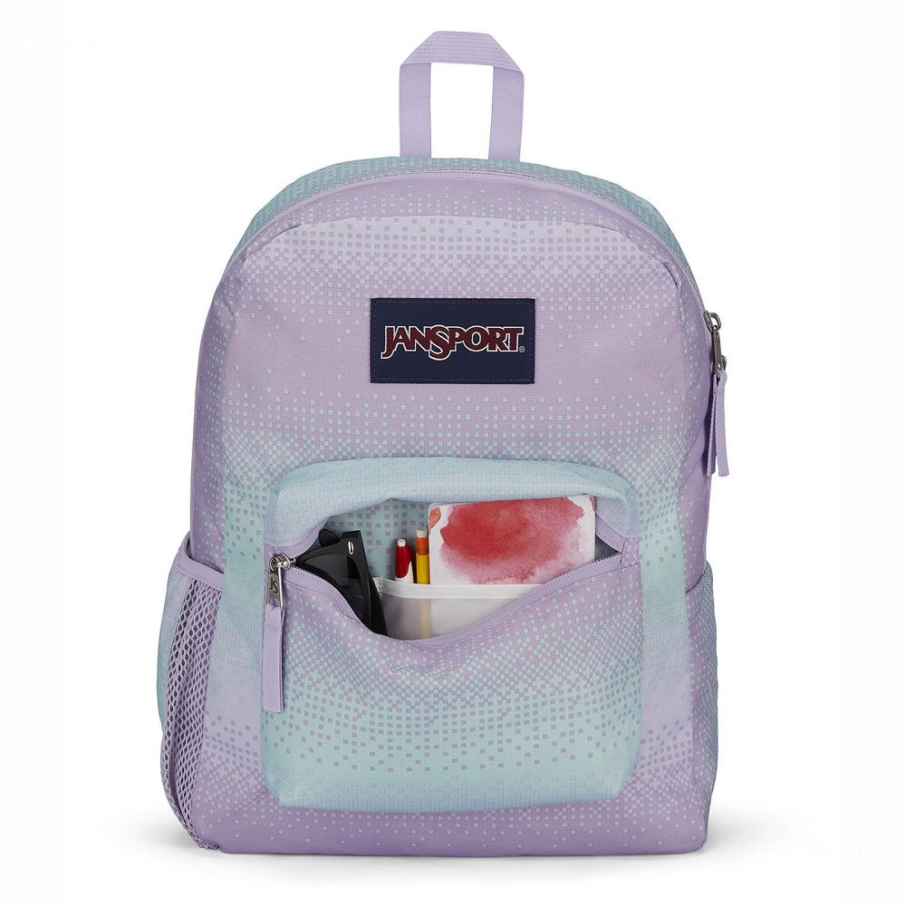 Purple / Green JanSport CROSS TOWN School Backpacks | MY_JS145