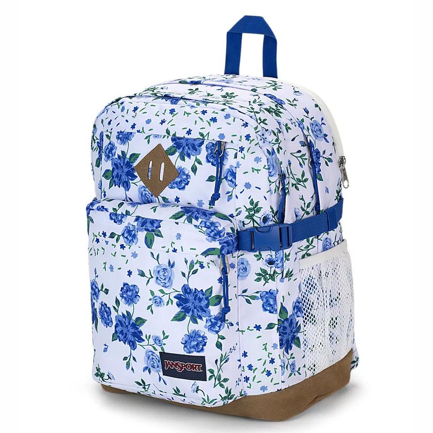 White / Blue JanSport SUEDE CAMPUS School Backpacks | MY_JS553