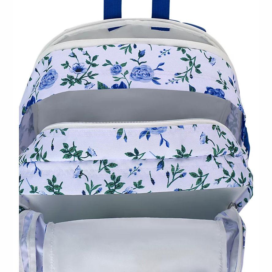 White / Blue JanSport SUEDE CAMPUS School Backpacks | MY_JS553
