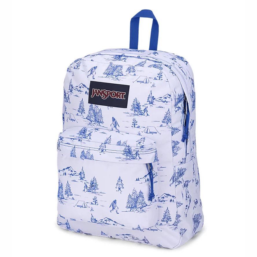 White / Blue JanSport SuperBreak® Plus Laptop Backpacks | MY_JS500