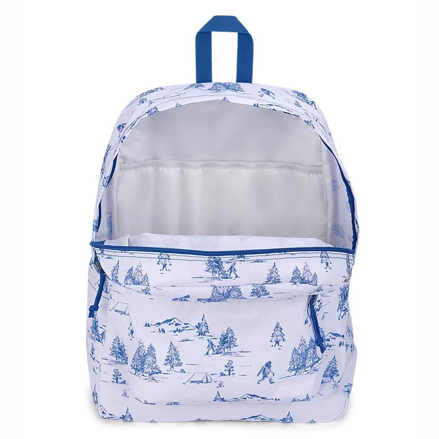 White / Blue JanSport SuperBreak® Plus Laptop Backpacks | MY_JS500