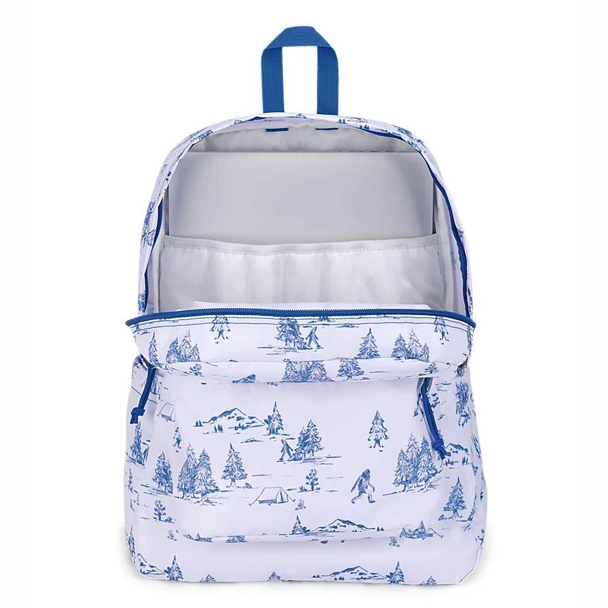 White / Blue JanSport SuperBreak® Plus Laptop Backpacks | MY_JS500