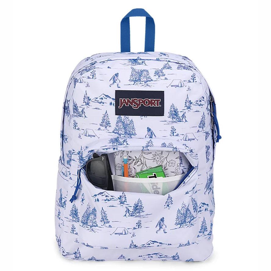 White / Blue JanSport SuperBreak® Plus Laptop Backpacks | MY_JS500