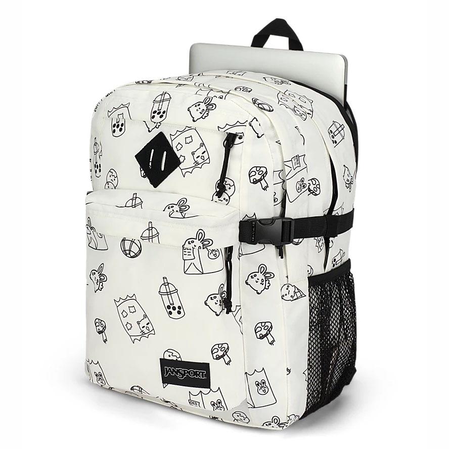 White JanSport Main Campus Laptop Backpacks | MY_JS358