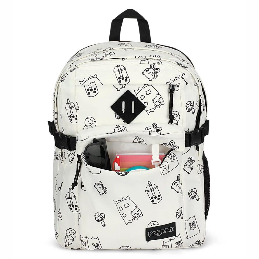 White JanSport Main Campus Laptop Backpacks | MY_JS358