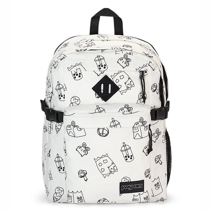 White JanSport Main Campus Laptop Backpacks | MY_JS358