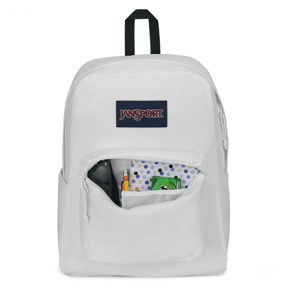 White JanSport SuperBreak® Plus School Backpacks | MY_JS400